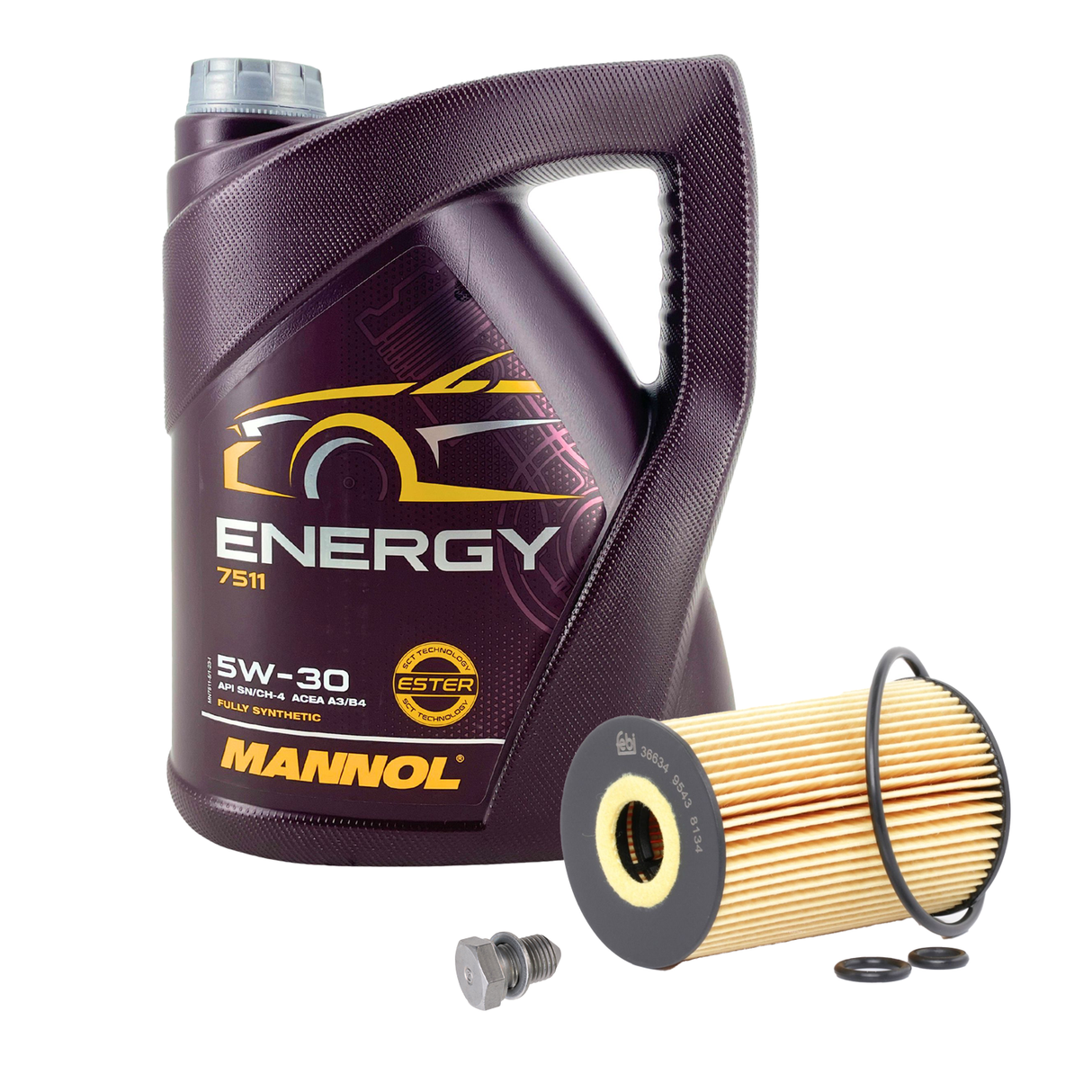 FEBI ÖLFILTER 1.6 2.0 TDI + 5L MANNOL ENERGY 5W-30 MOTORÖL für VW 502.00 505.00