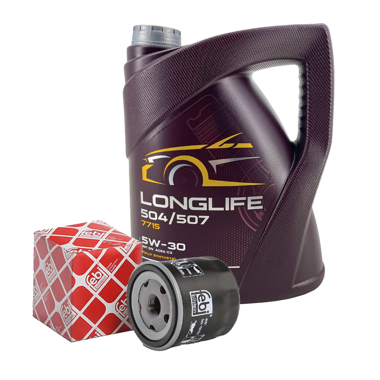 FEBI BILSTEIN ÖLFILTER + 5L 5W-30 MANNOL LONGLIFE MOTORÖL 504.00 507.00 5W30 ÖL