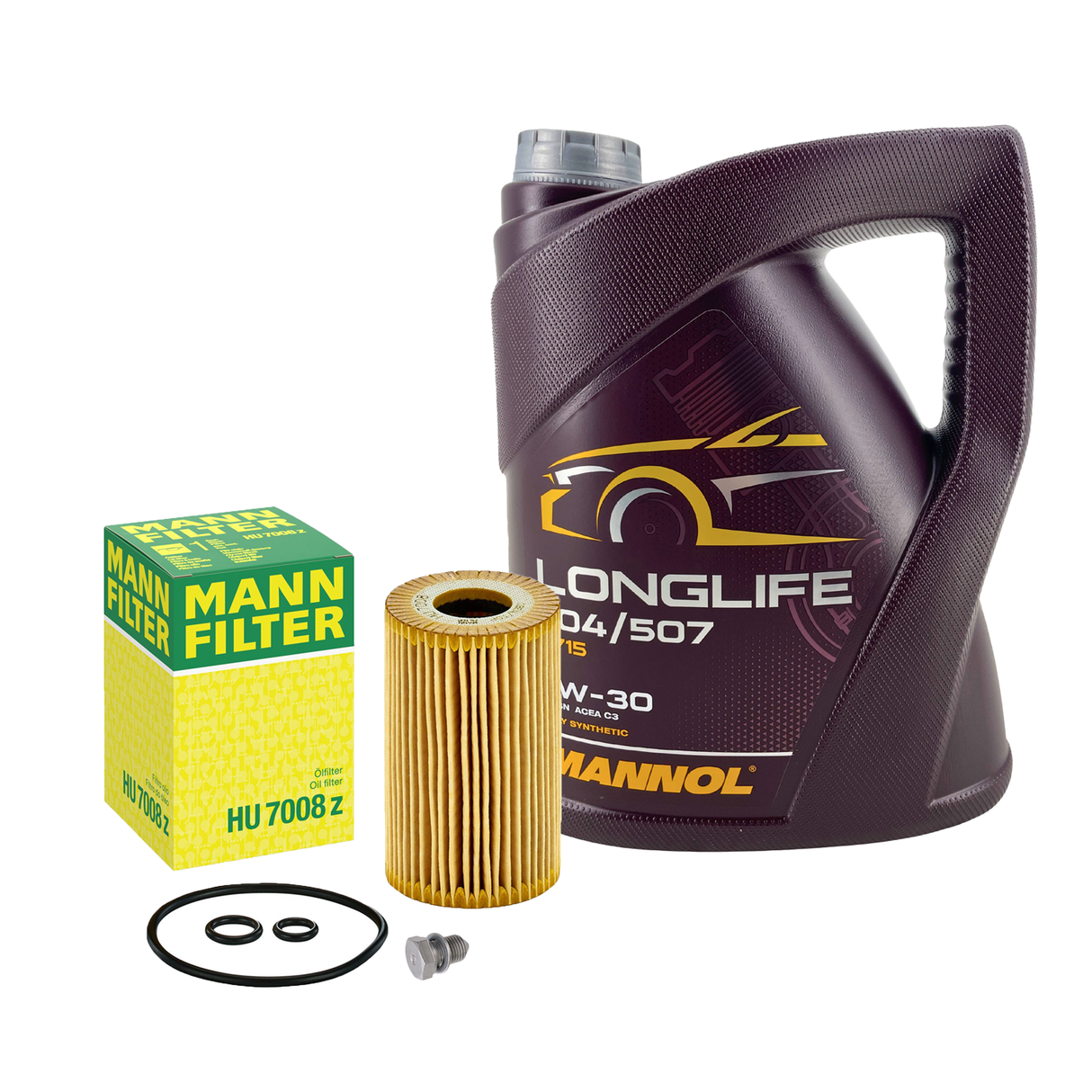 Mannol longlife Motoröl 504 507 5L Ölfilter HU7008Z für Audi VW Golf V VI Passat