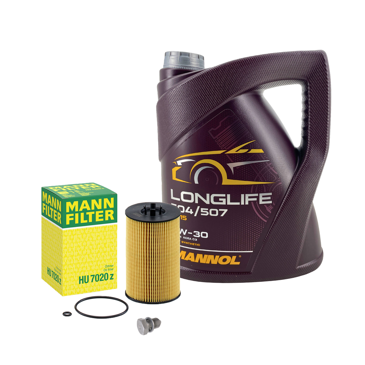 MANN-FILTER ÖLFILTER + 5L MANNOL LONGLIFE 5W-30 MOTORÖL für VW 504 507.00 5W30