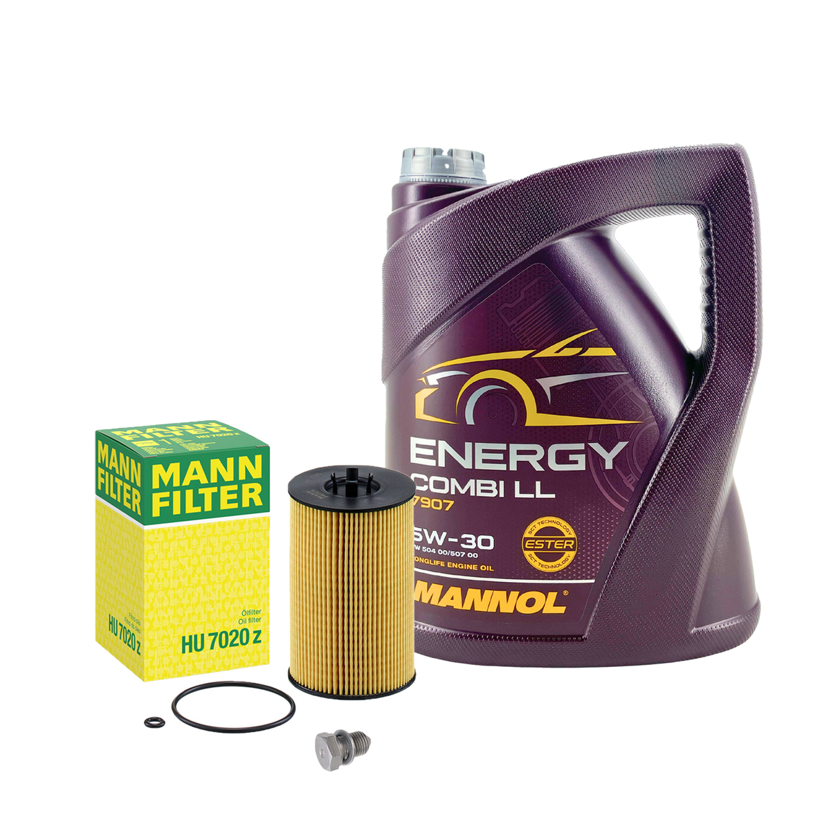 MANN ÖLFILTER+HU7020z 5W30 ÖL für VW GOLF 7 PASSAT AUDI A1 A3 A4 A5 A6 Q3 Q5 TT