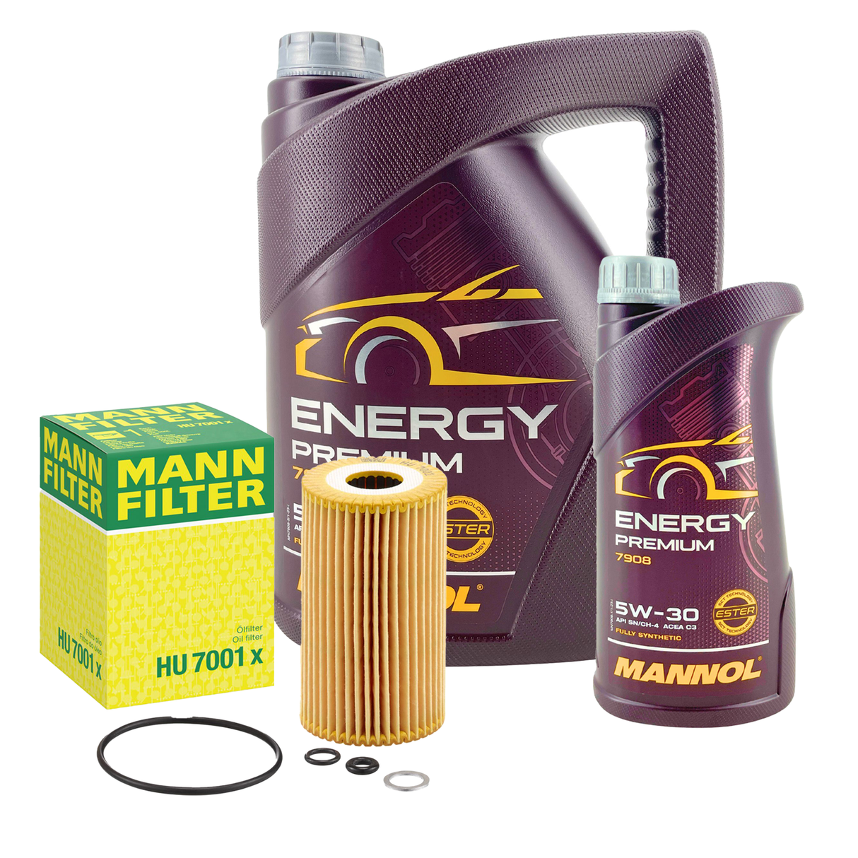 6L Mannol Energy Premium 5W30 Mann Filter HU 7001 x Hyundai i40 CW CF 1.7 CRDi
