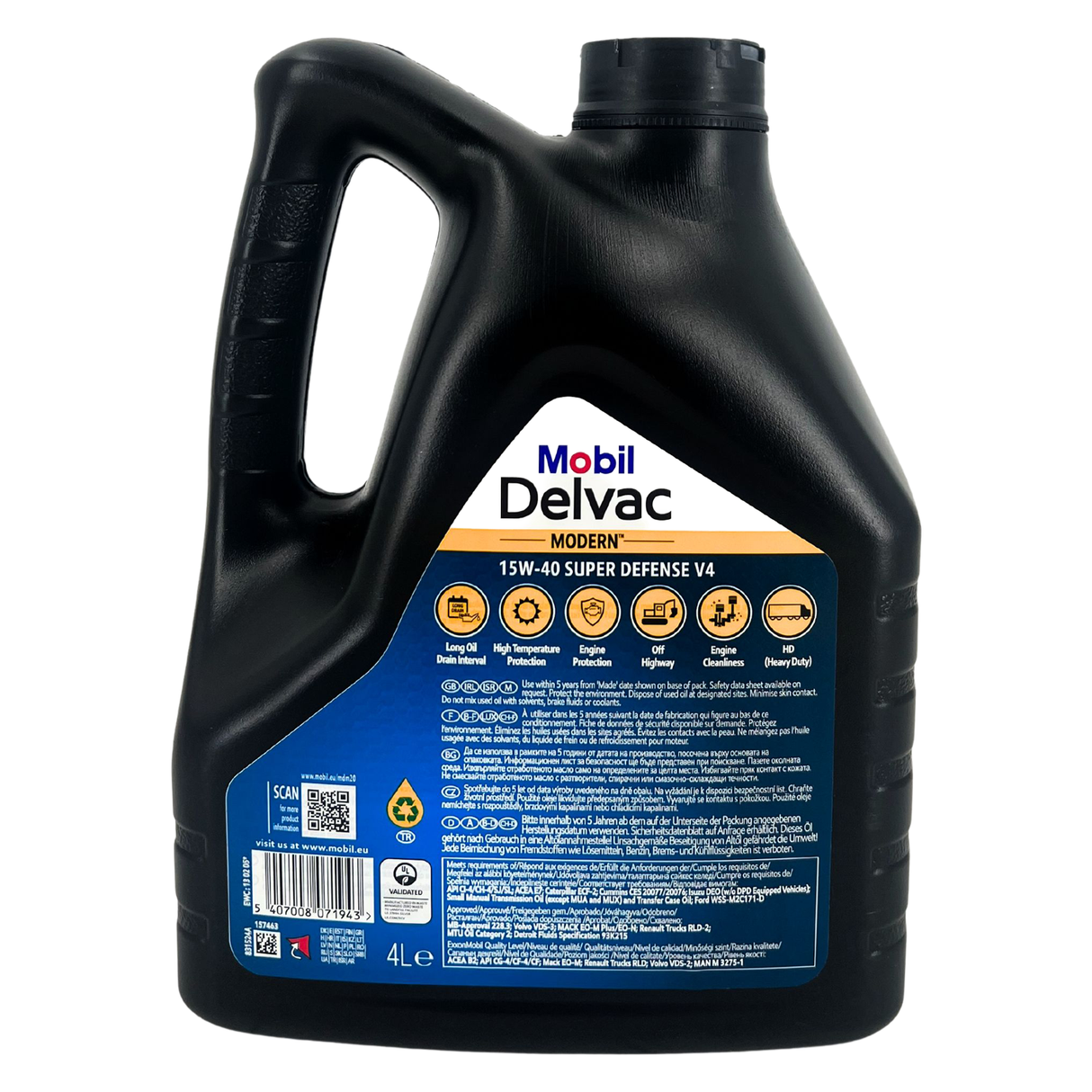 Mobil Delvac Modern MX 15W-40 Super Defense V4 4 Liter