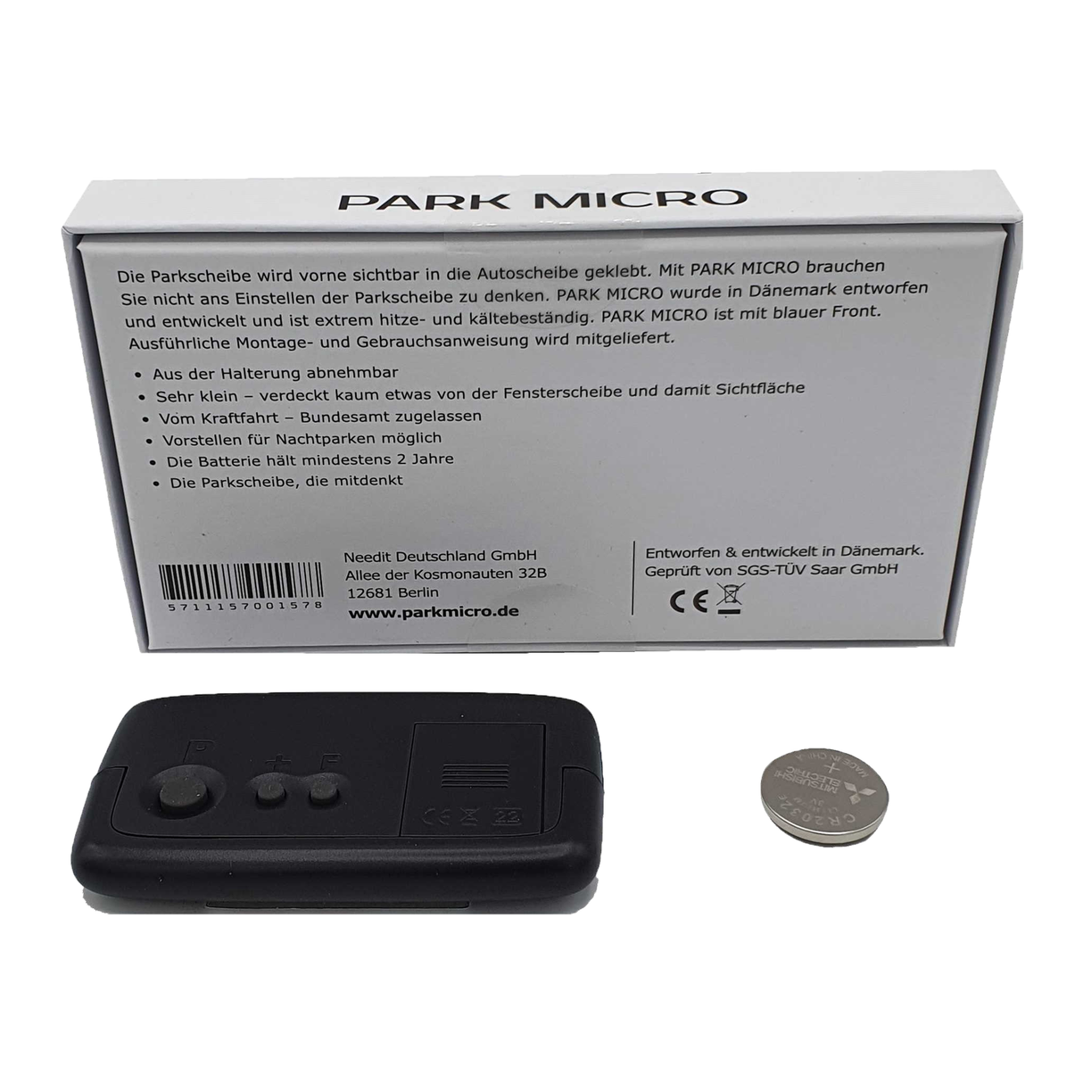 Needit Park Micro blau elektronische Parkscheibe mit Zulassung - DE