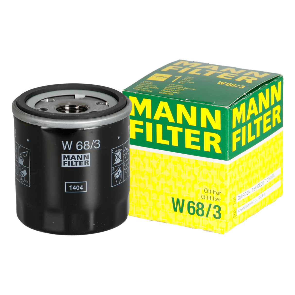 Original MANN Filter Ölfilter W 68/3 TOYOTA CITROEN PEUGEOT DAIHATSU