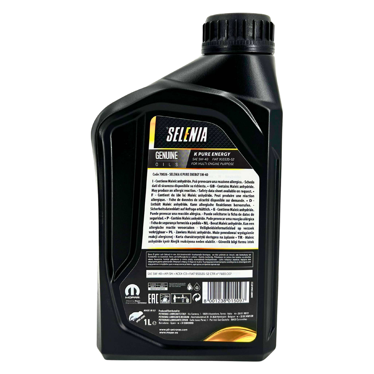 Selenia K Pure Energy 5W-40 3 x 1 Liter + Febi Bilstein Ölfilter 26366
