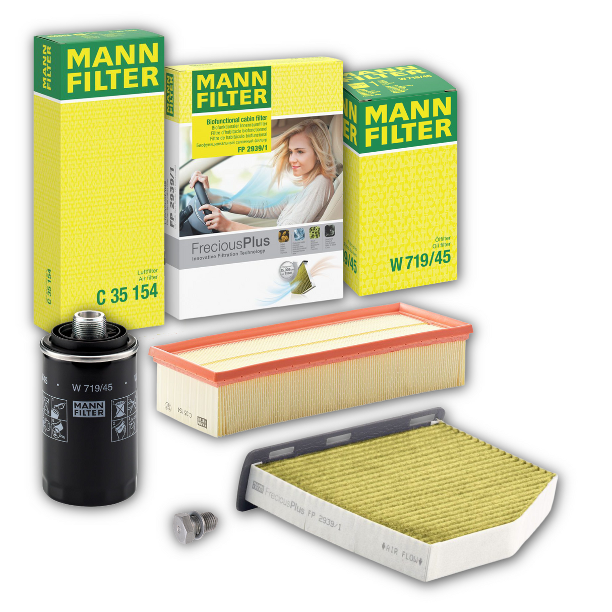 Mann-Filter Inspektions-Filterset SEAT SKODA VW GOLF PASSAT TIGUAN 1.8 2.0 TSI