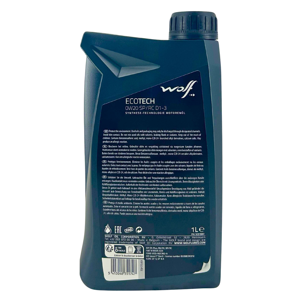 Wolf EcoTech 0W-20 SP/RC D1-3 1 Liter