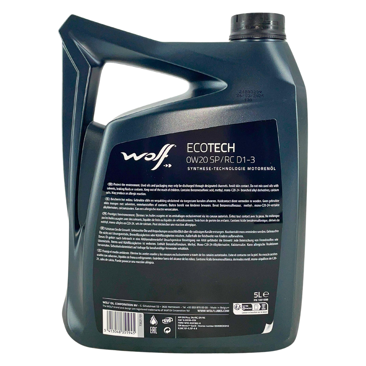 Wolf EcoTech 0W-20 SP/RC D1-3 5 Liter