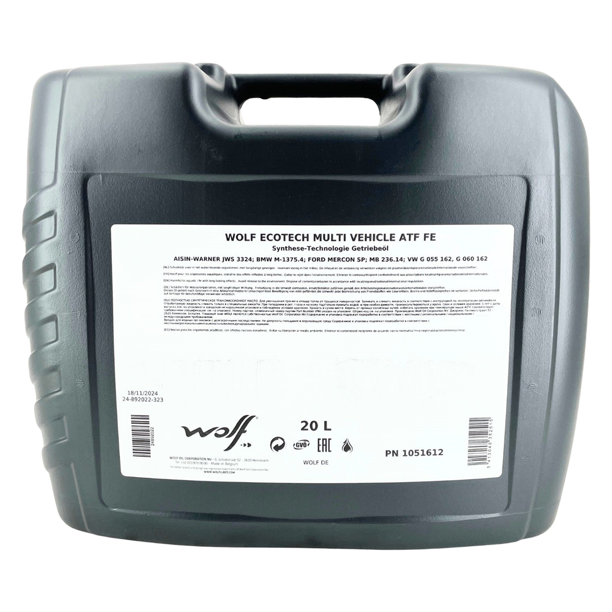 Wolf EcoTech Multi Vehicle ATF FE Getriebeöl 20 Liter