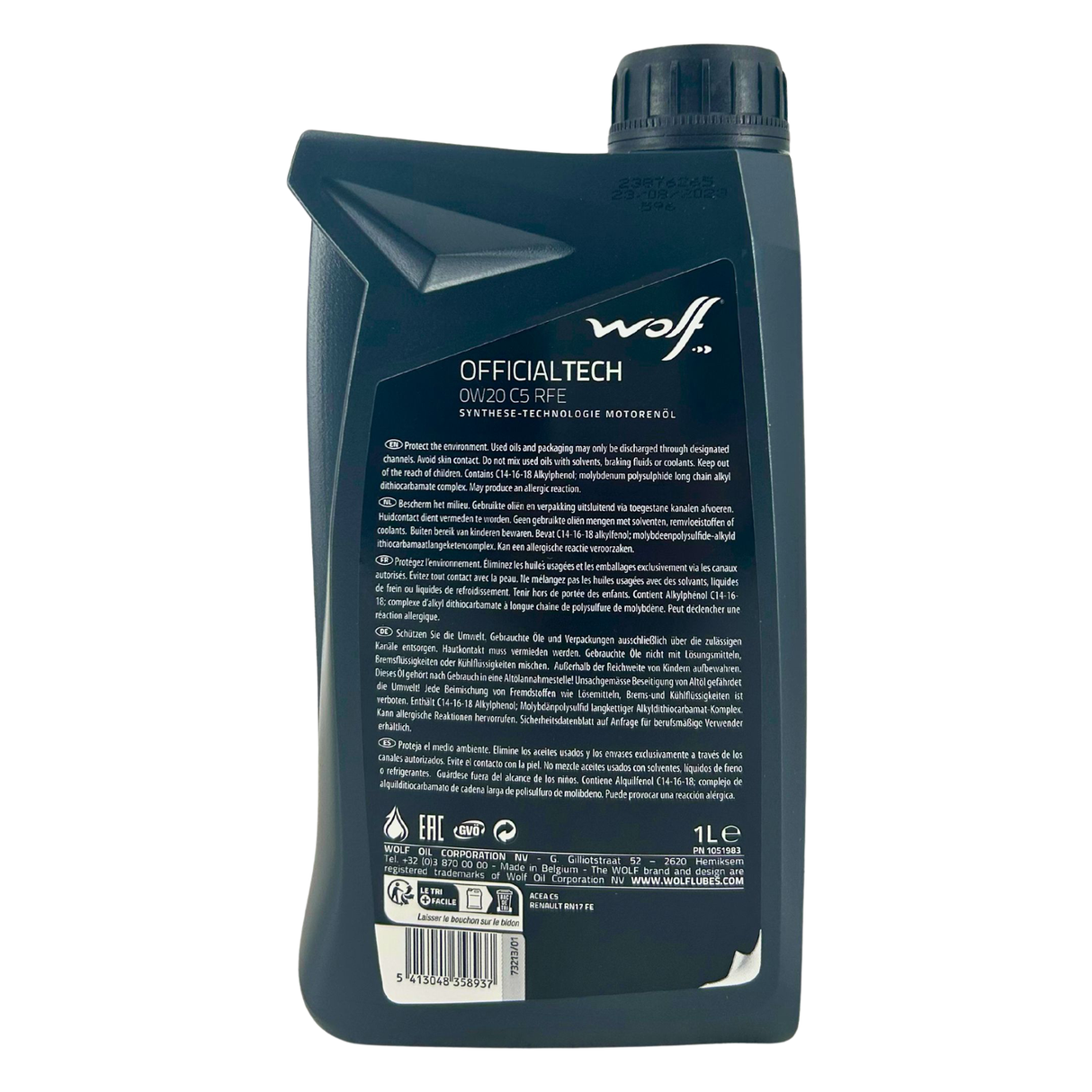 Wolf OfficialTech 0W-20 C5 RFE 1 Liter