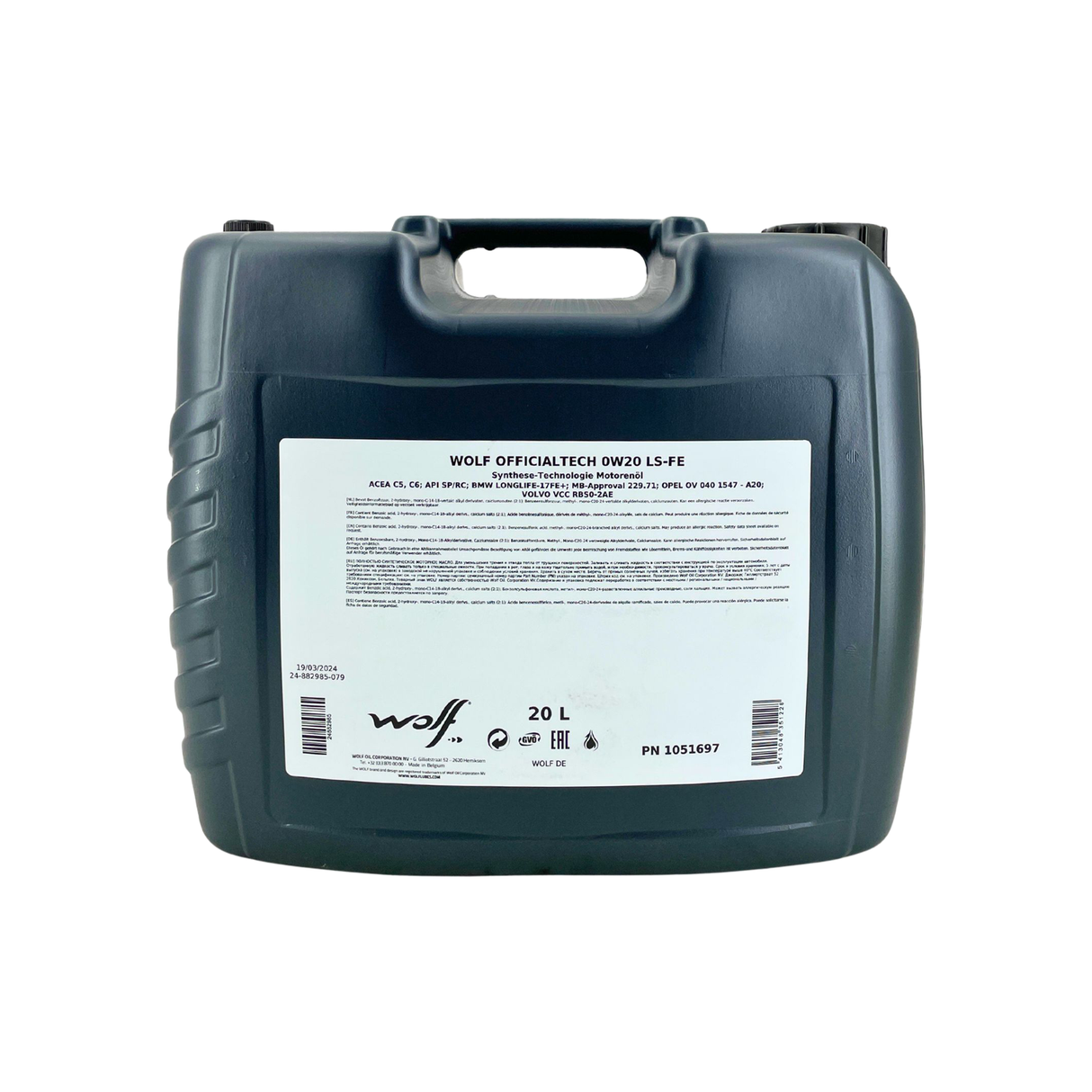 Wolf OfficialTech 0W-20 LS-FE 20 Liter