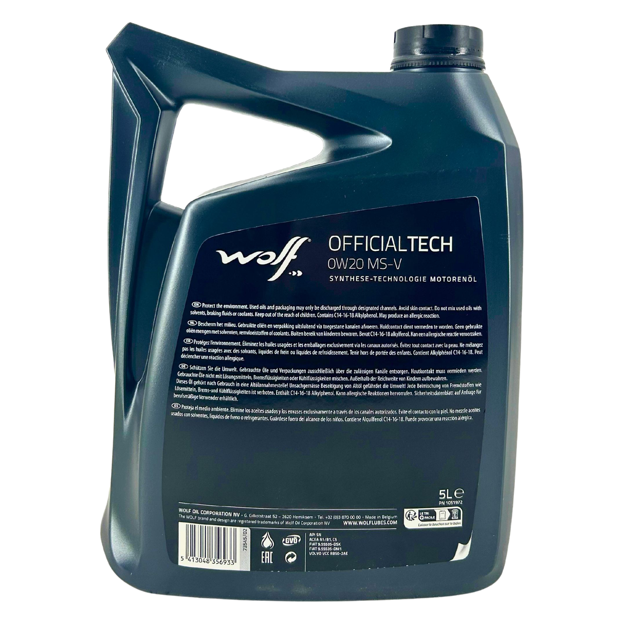 Wolf OfficialTech 0W-20 MS-V 5 Liter