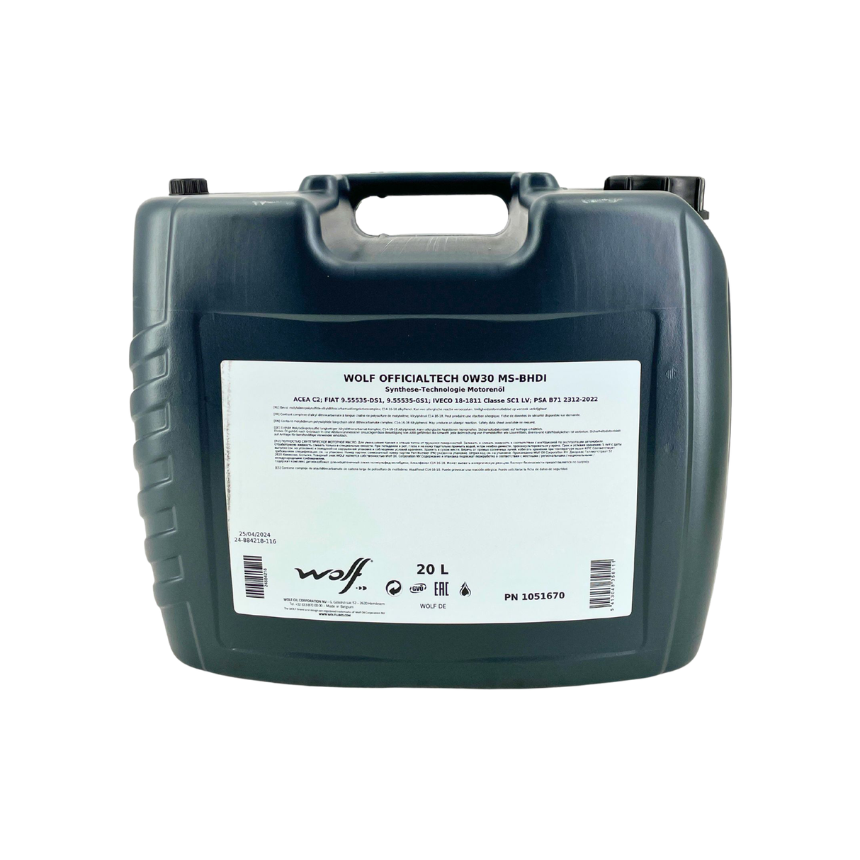 Wolf OfficialTech 0W-30 MS-BHDI 20 Liter