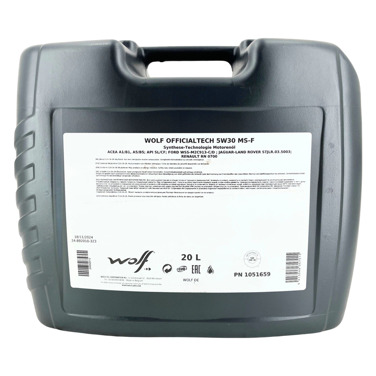 Wolf OfficialTech 5W-30 MS-F 20 Liter