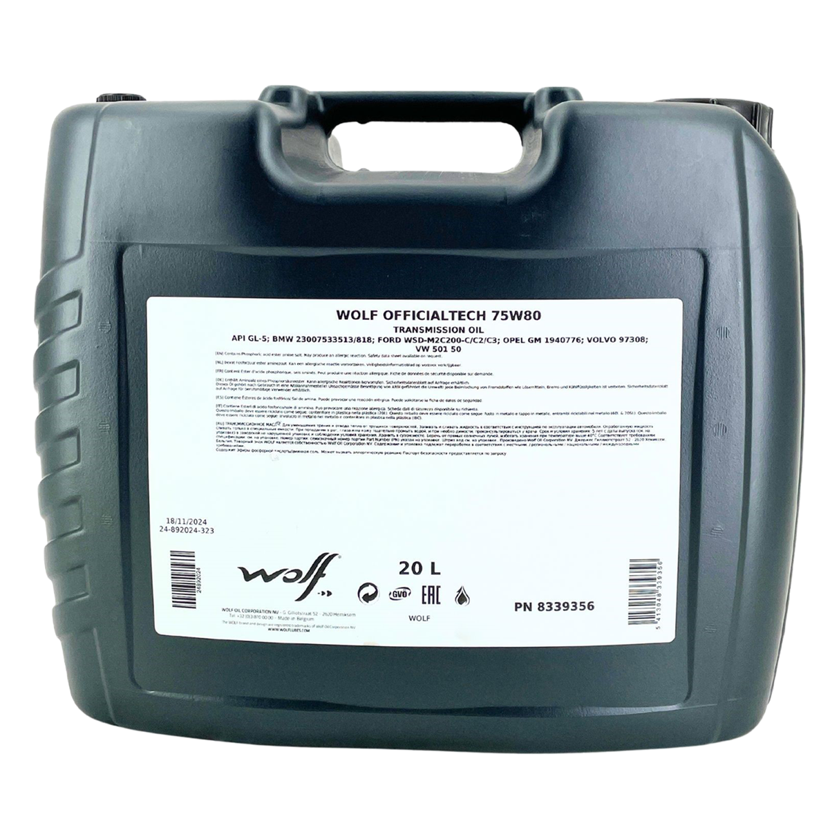 Wolf OfficialTech 75W-80 Getriebeöl 20 Liter