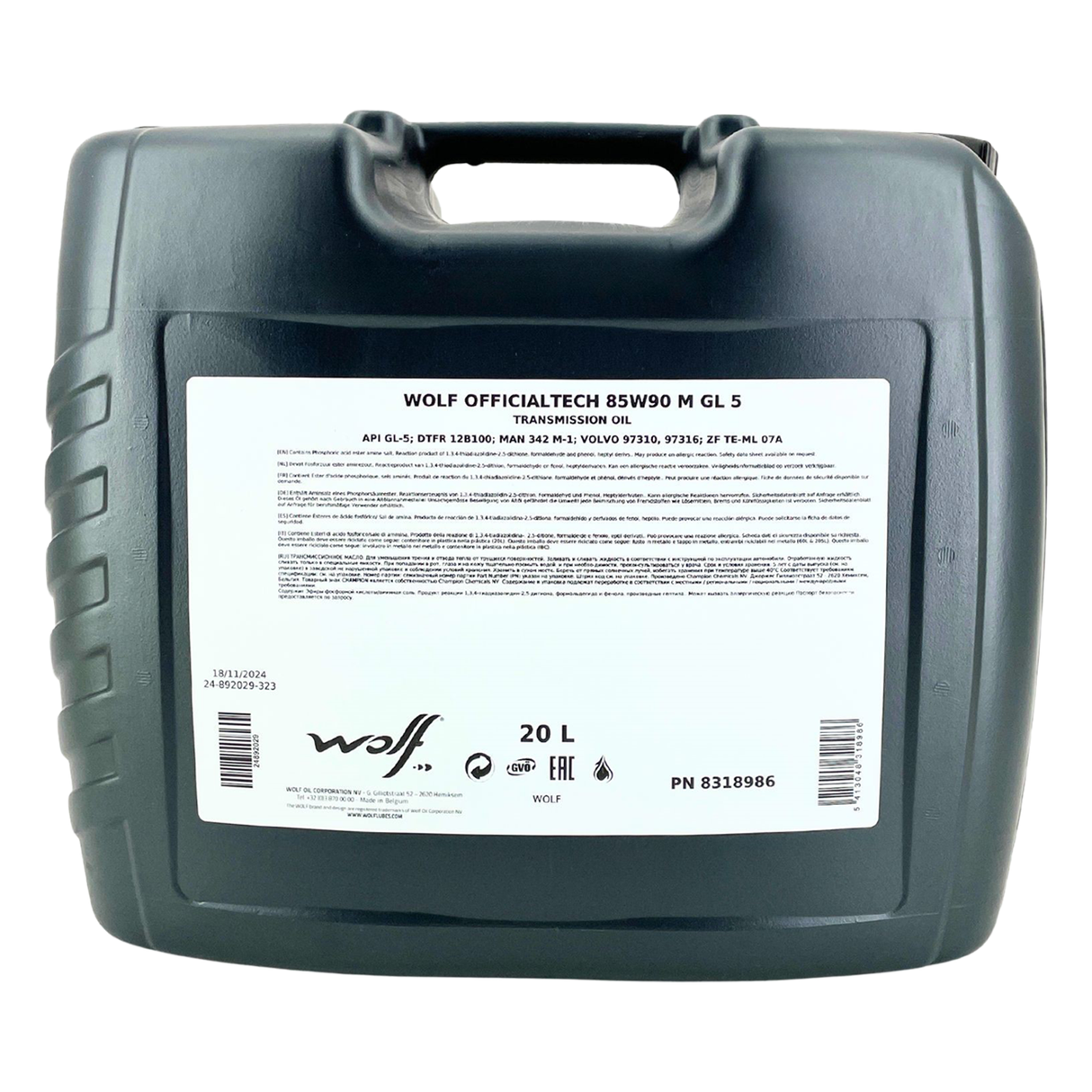Wolf OfficialTech 85W-90 M GL 5 20 Liter