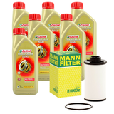 MANN GETRIEBE-ÖLFILTER + 6L Castrol Transmax Dual MV für AUDI 6-Gang DSG DQ250