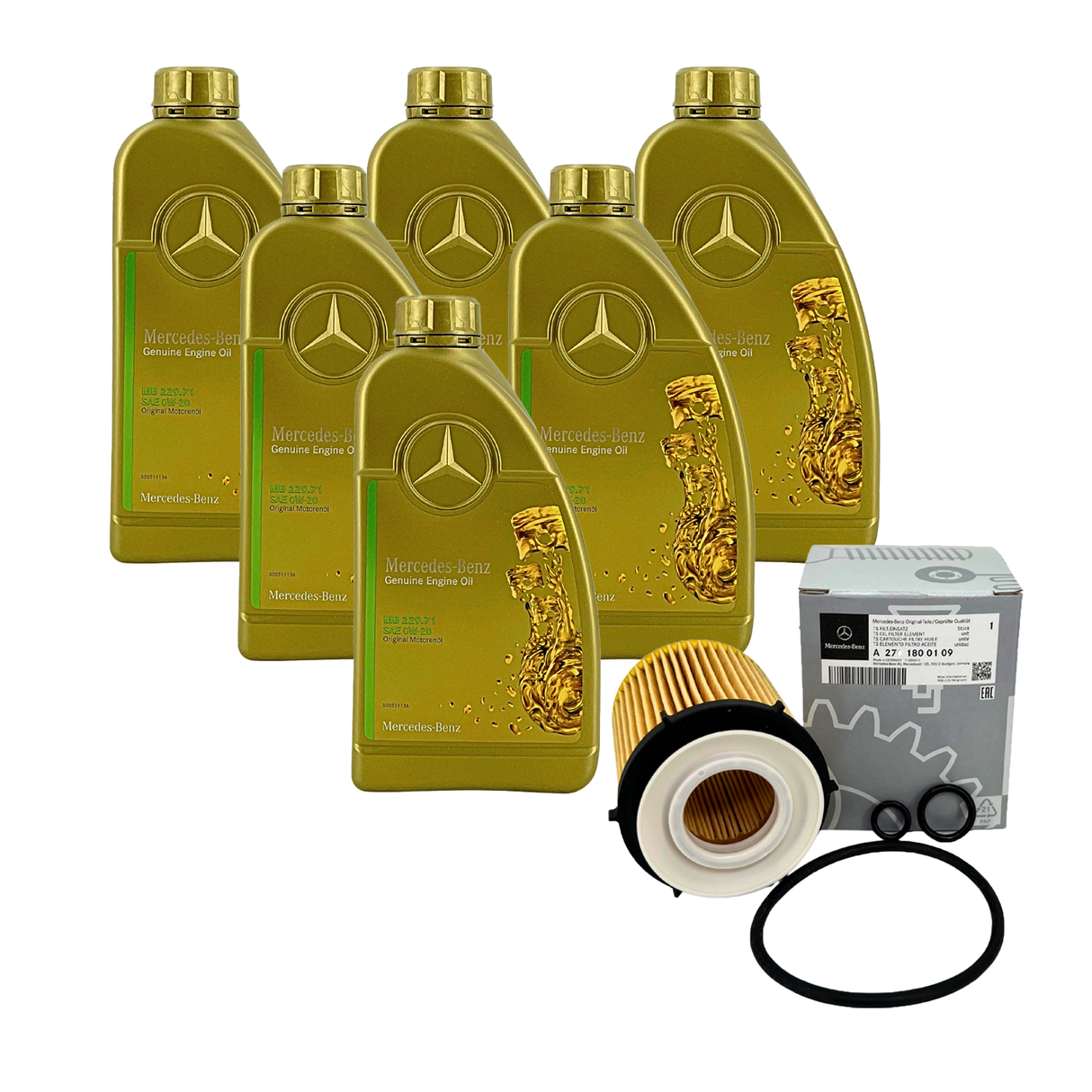 6L ORIGINAL Mercedes-Benz 0W-20 MB 229.71 Motoröl + Ölfilter M260 M264 M270 M274