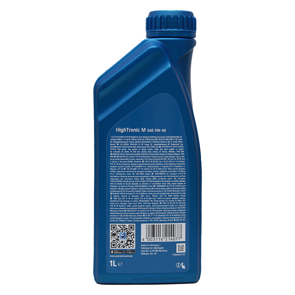 7L Aral HighTronic M 5W40 OEM FIlter MB 27618000009 für Mercedes C/E/S-Klasse