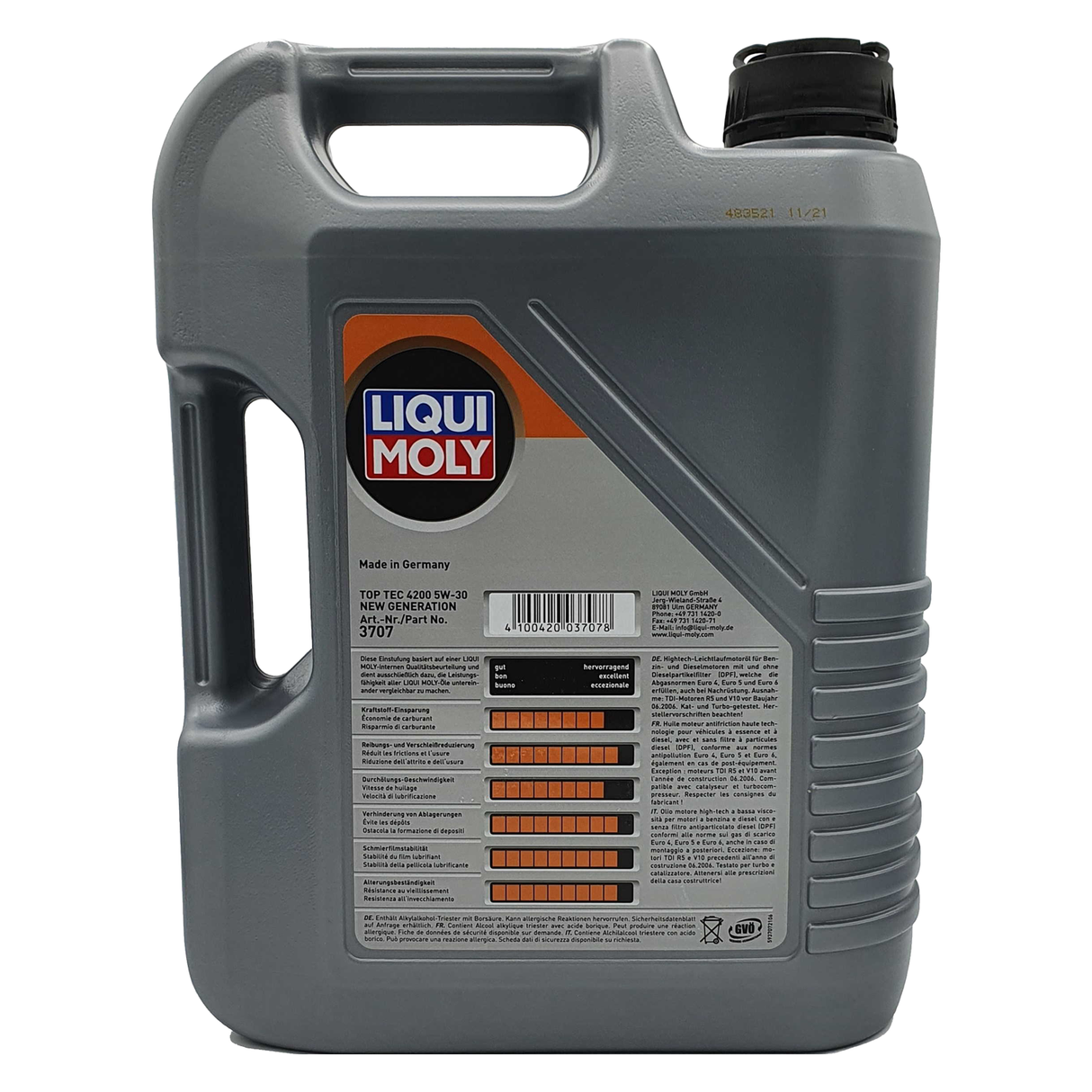 5L LIQUI MOLY TOP TEC 4200 5W30 Motoröl + MANN Ölfilter für VAG 1.6/2.0 TDI