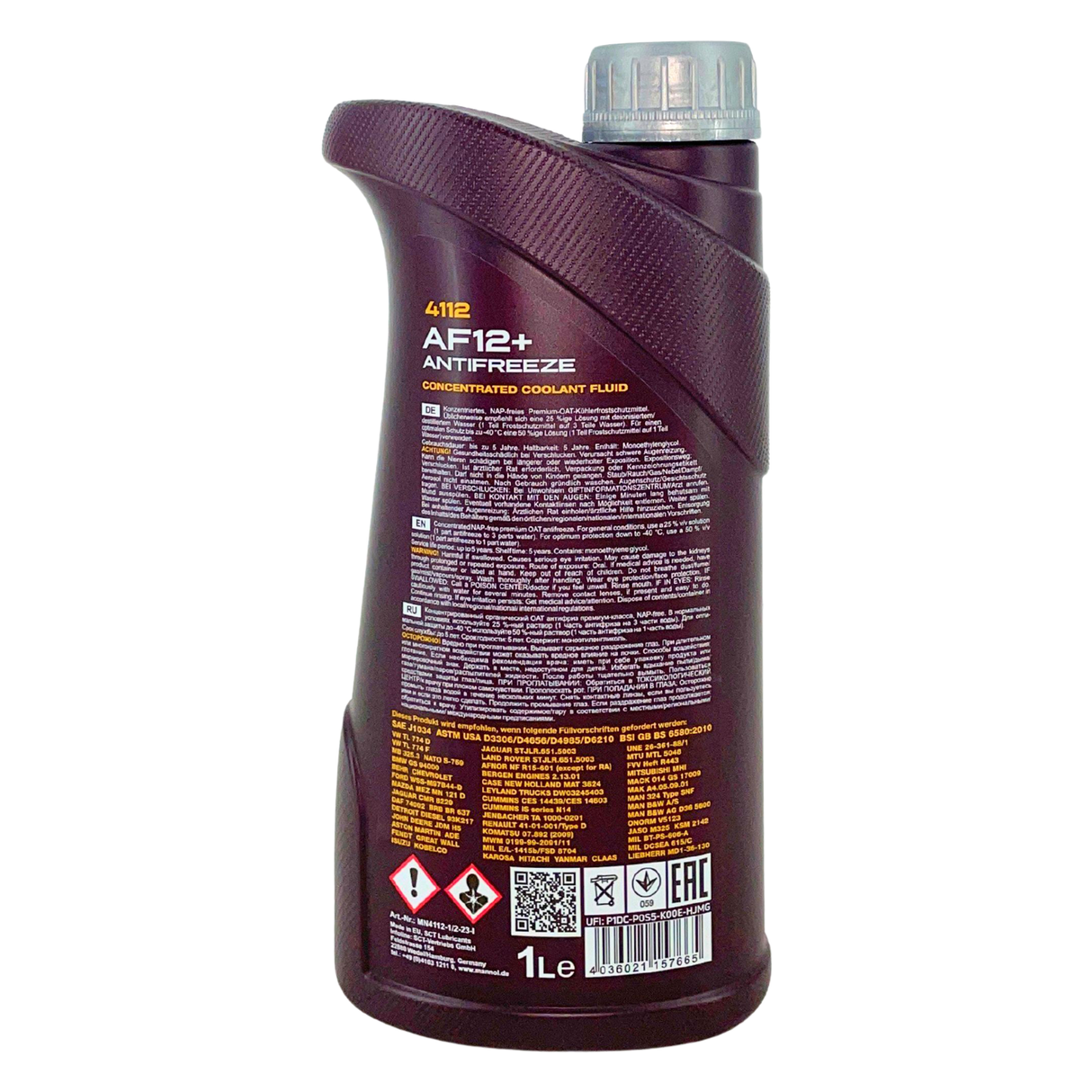 Mannol Antifreeze AF12+ Longlife Frostschutz Konzentrat 1 Liter