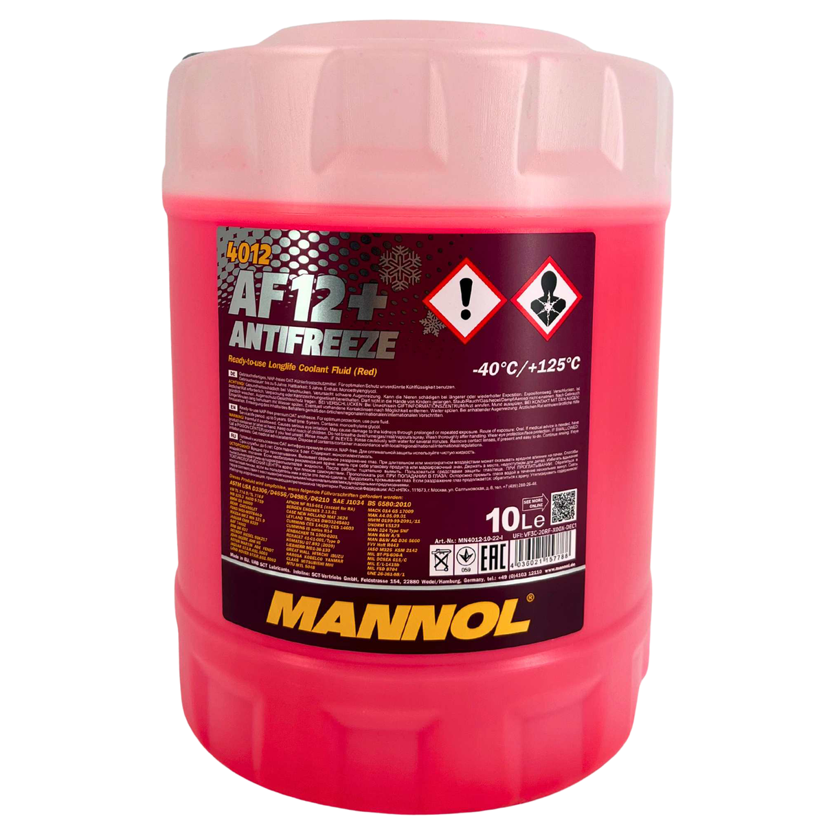 Mannol Antifreeze Kühlerfrostschutz AF12+ (-40 °C) Longlife 10 Liter