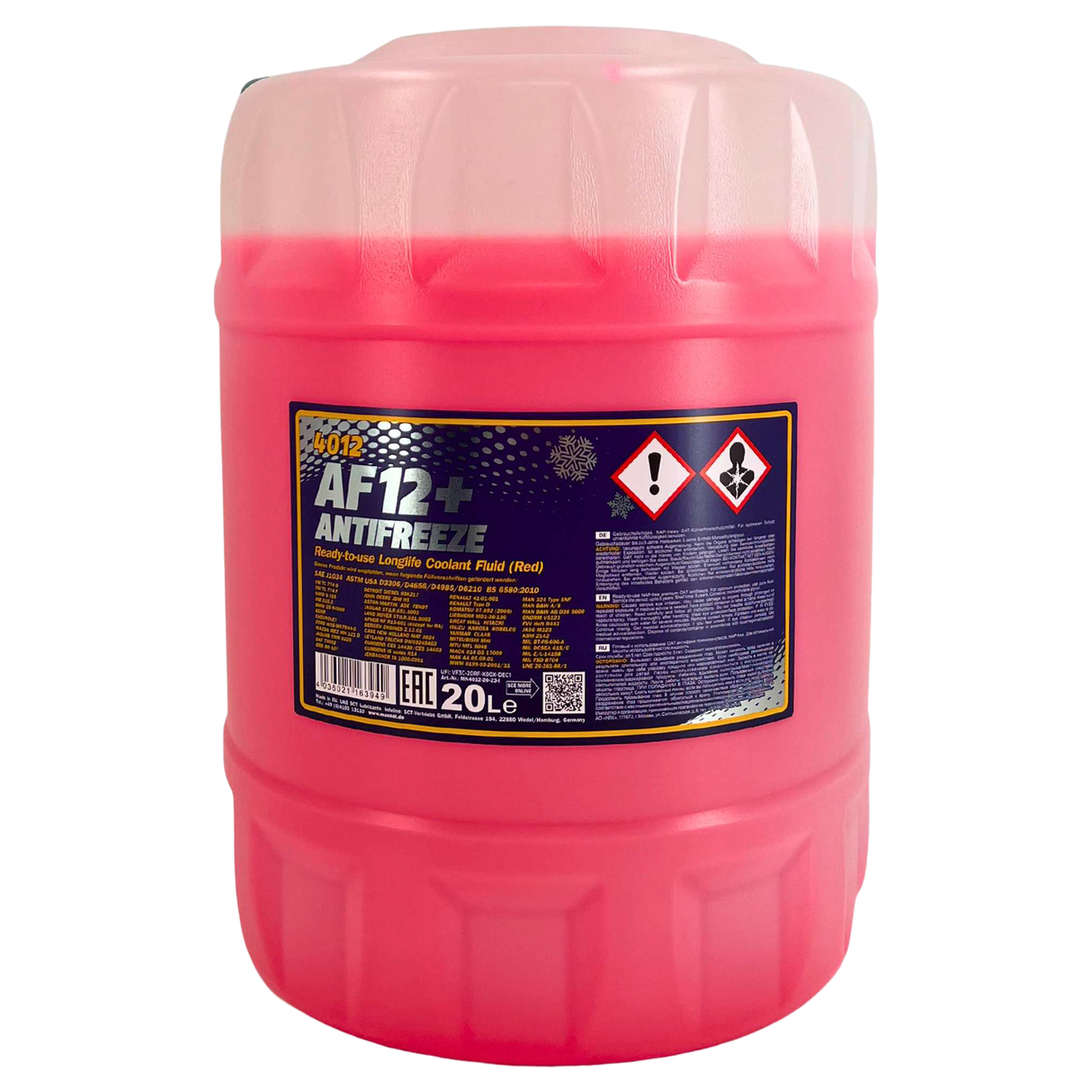 Mannol Antifreeze Kühlerfrostschutz AF12+ (-40 °C) Longlife 20 Liter