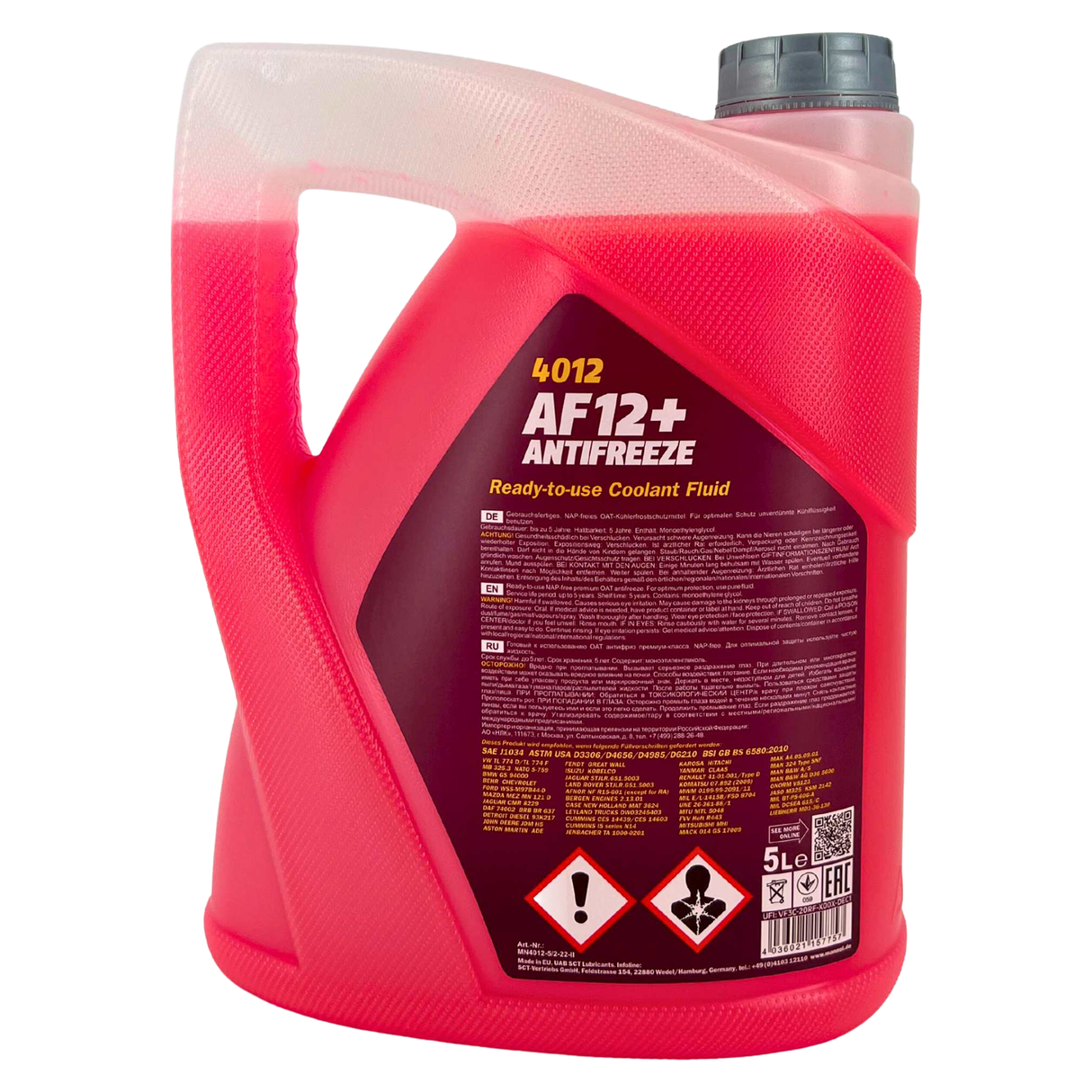 Mannol Antifreeze Kühlerfrostschutz AF12+ (-40 °C) Longlife 5 Liter