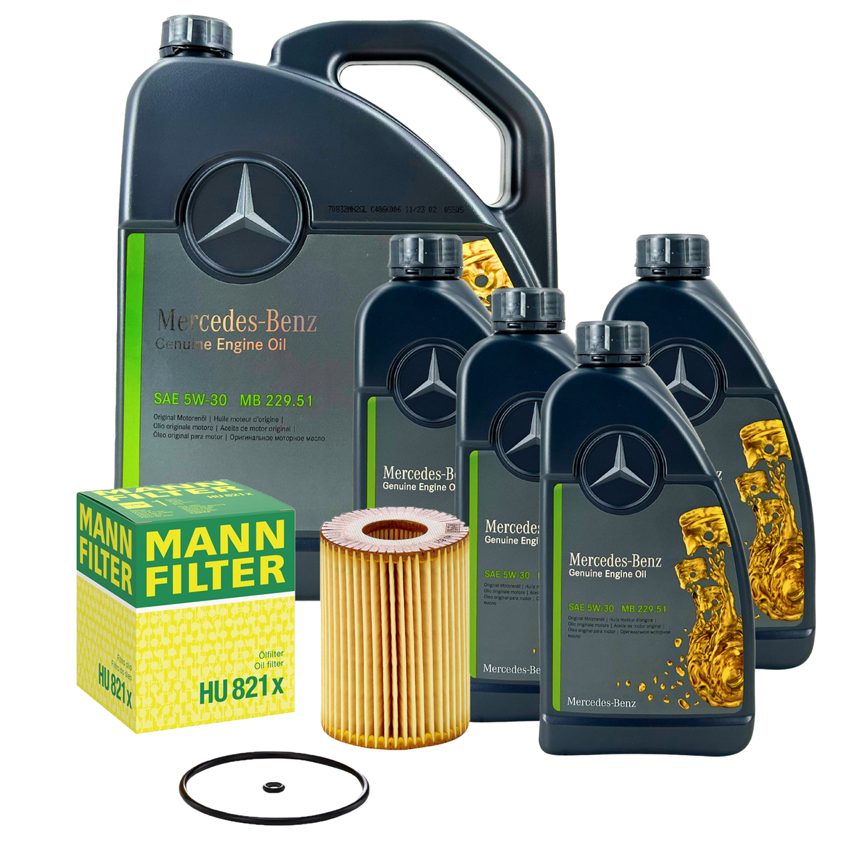 9L ORIGINAL 5W-30 MB 229.51 Motoröl + MANN Ölfilter für MERCEDES 3.0 CDI OM642