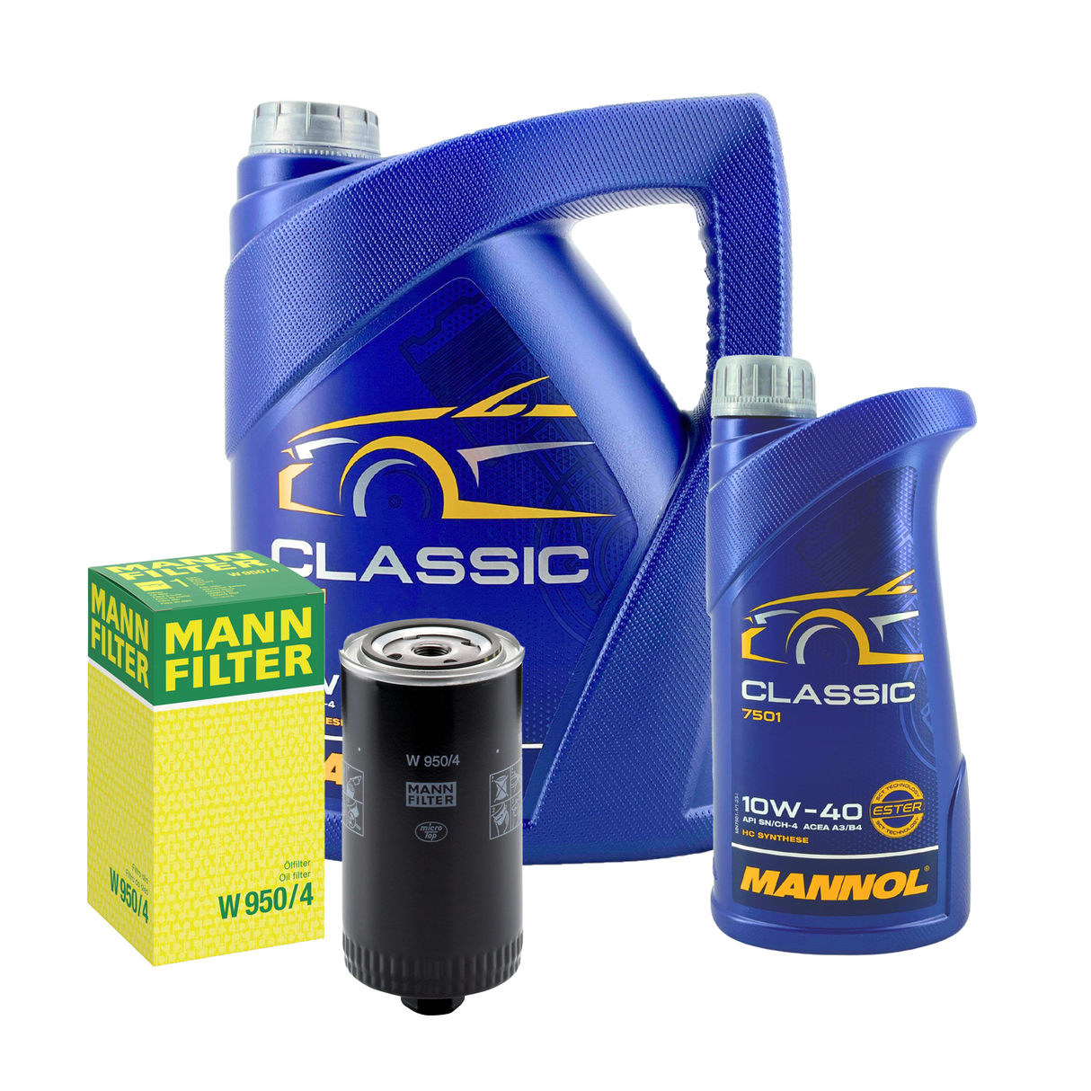 Ölwechsel Set 6L Mannol 10W-40 Mann FIlter für Volvo VW 2.4 2.5 TDI Transporter