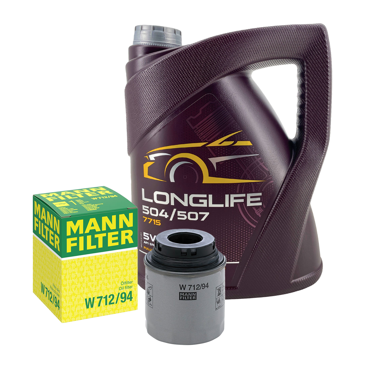 MANN ÖLFILTER + 5L 5W30 504 507 ÖL VW GOLF PASSAT TIGUAN SKODA SEAT AUDI A1 A3