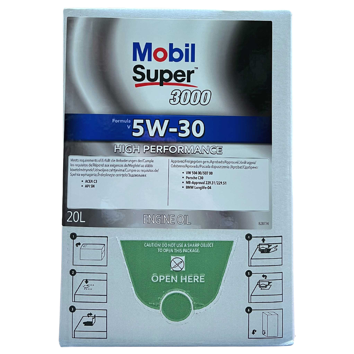 Mobil Super 3000 Formula V 5W-30 20 Liter BAG-IN Box