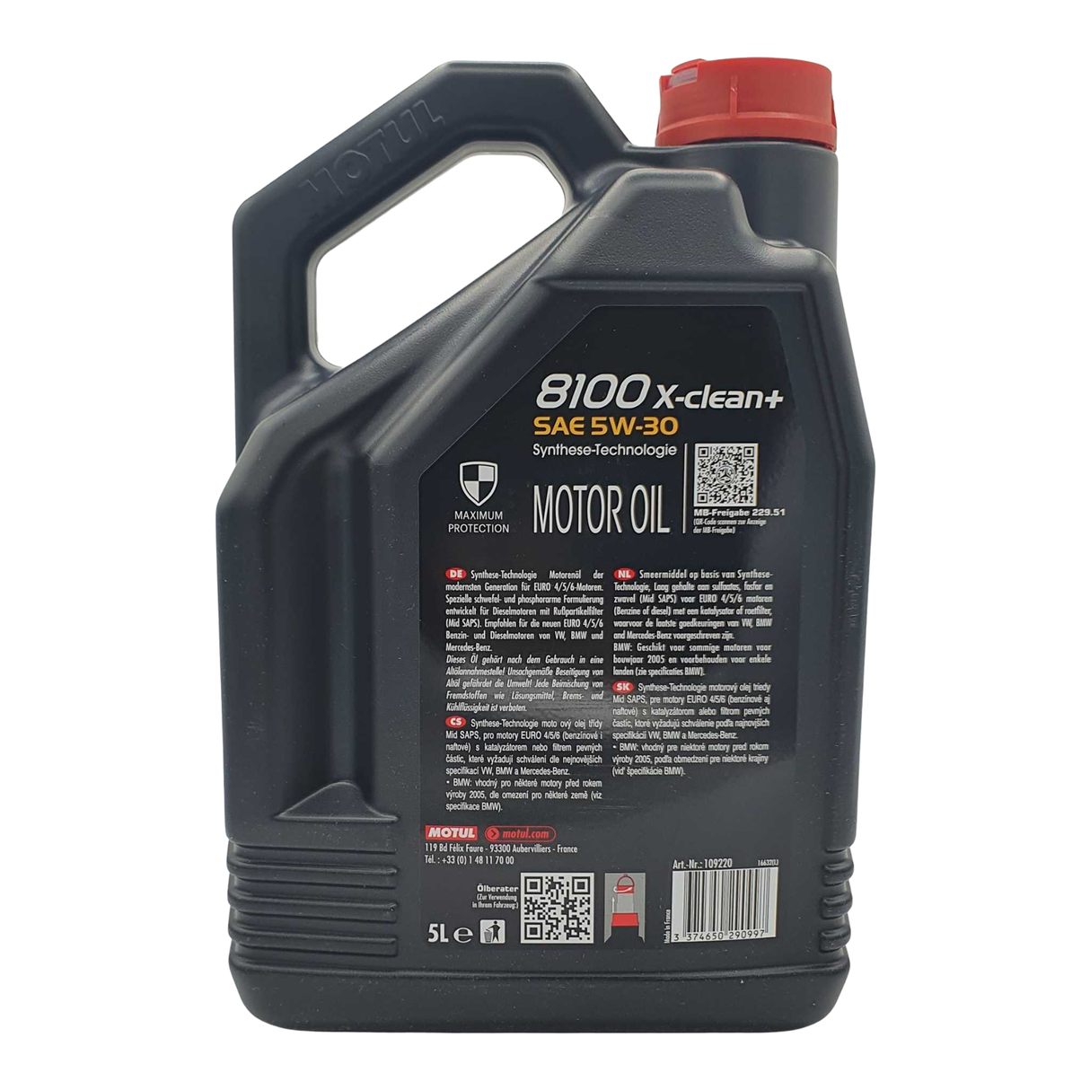 Motul 5W30 5W-30 8100 X-Clean+ & Ölfilter Mann HU719/7X Ölwechsel 5Liter 109220