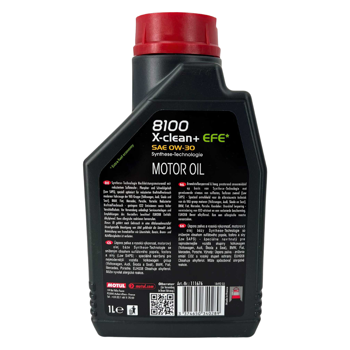Motul 8100 X-Clean + EFE 0W-30 1 Liter