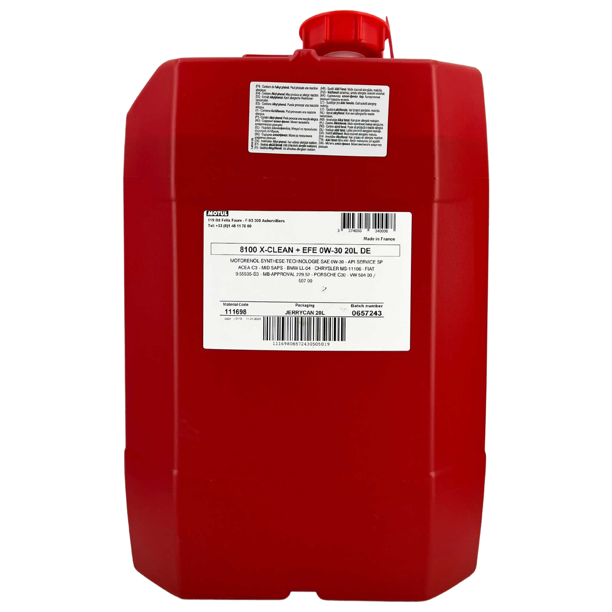 Motul 8100 X-Clean + EFE 0W-30 20 Liter