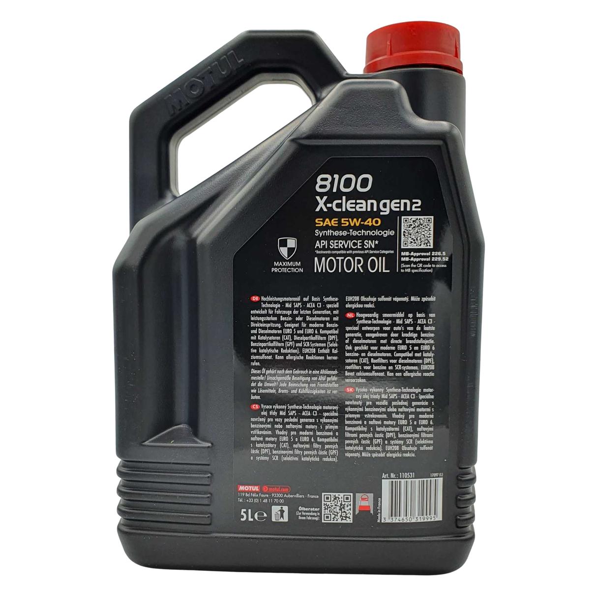 Motul 8100 X-clean GEN2 5W-40 5 Liter