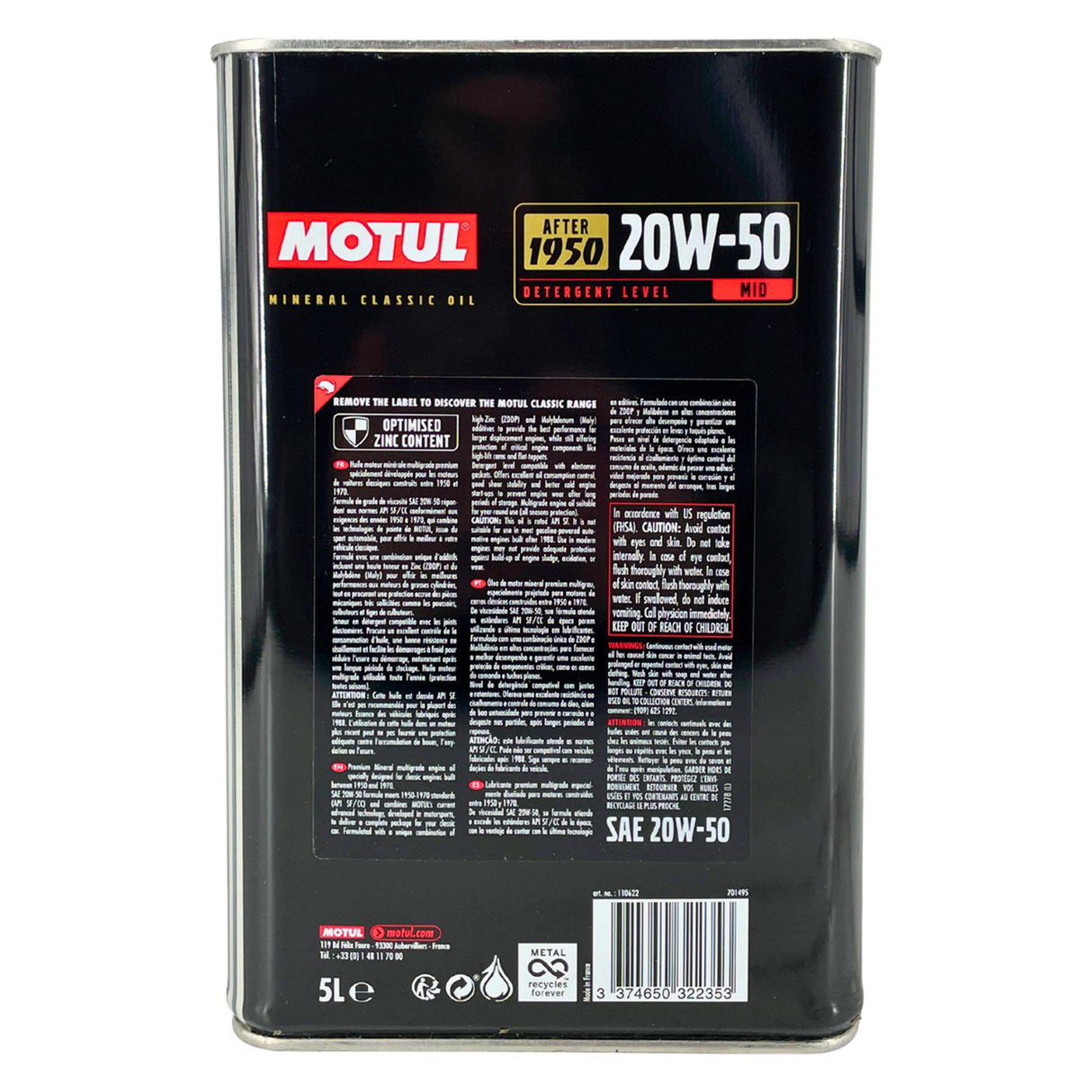 Motul Classic Oil 20W-50 5 Liter