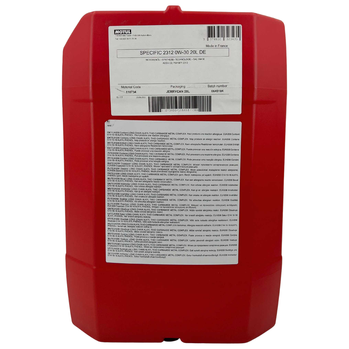 Motul Specific PSA B71 2312 0W-30 20 Liter