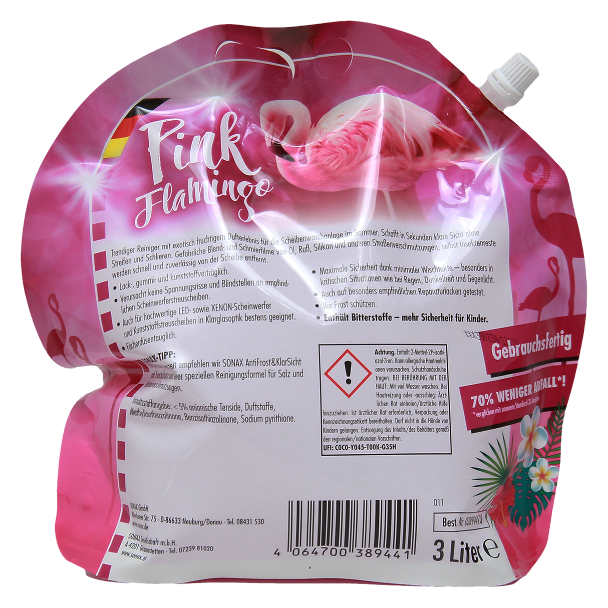 Sonax ScheibenReiniger gebrauchsfertig Pink Flamingo 3 Liter