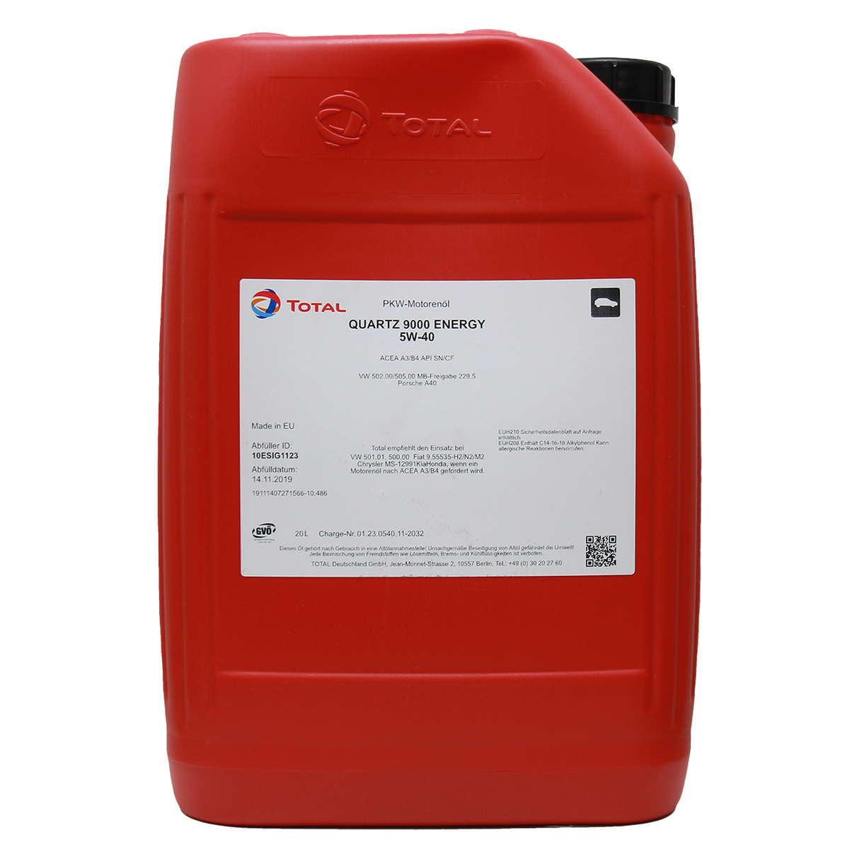 Total Quartz 9000 Energy 5W-40 20 Liter