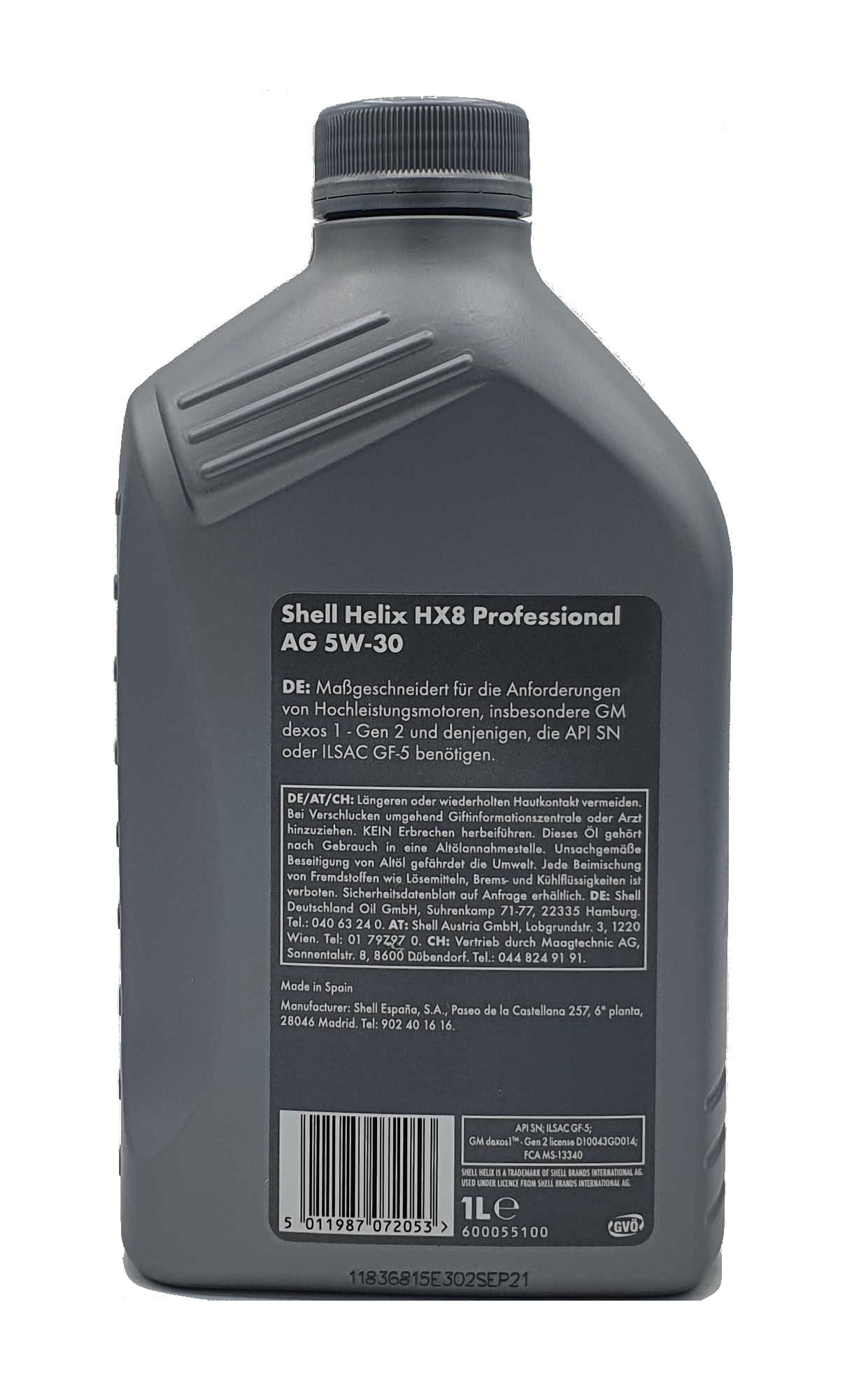 Shell Helix HX8 Professional AG 5W-30 1 Liter
